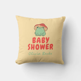 Mushroom med Frog Baby Shower Kudde