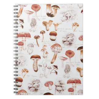 Mushroom Medley: Watercolor Seamless Mönster Anteckningsbok