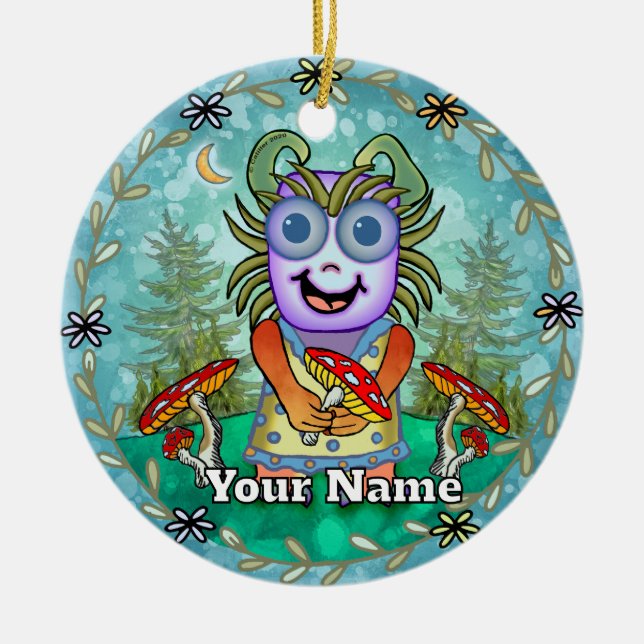 Mushroom Monster Julgransprydnad Keramik (Framsidan)