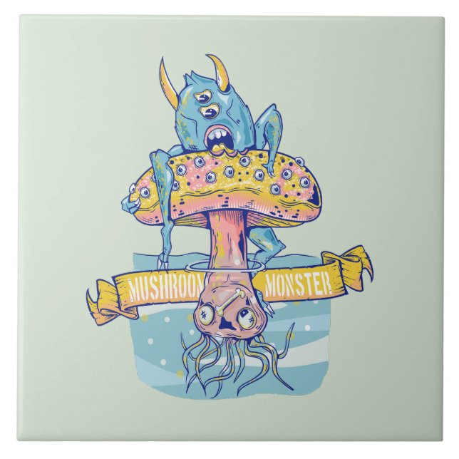 MUSHROOM MONSTER KAKELPLATTA (Framsidan)