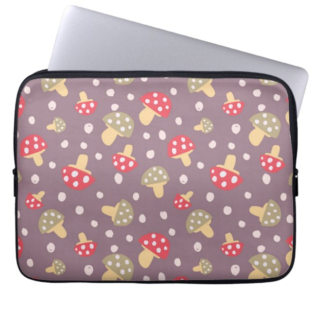 Mushroom mönster laptop fodral (Framsidan)