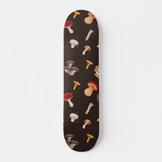 Mushroom mönster mini skateboard bräda 18,5 cm (Framsida)