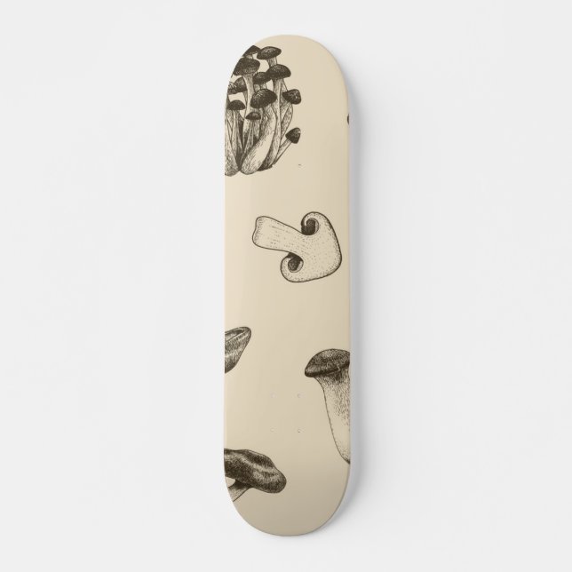 Mushroom mönster mini skateboard bräda 18,5 cm (Framsida)