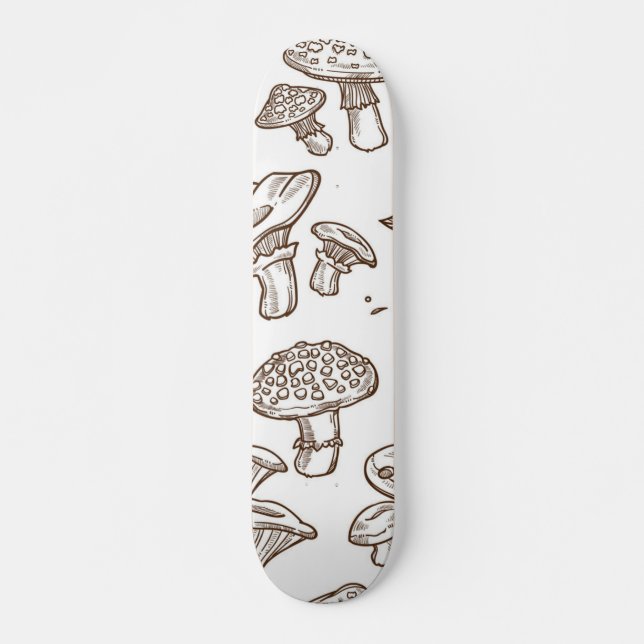 Mushroom mönster mini skateboard bräda 18,5 cm (Framsida)