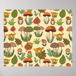 Mushroom mönster. poster