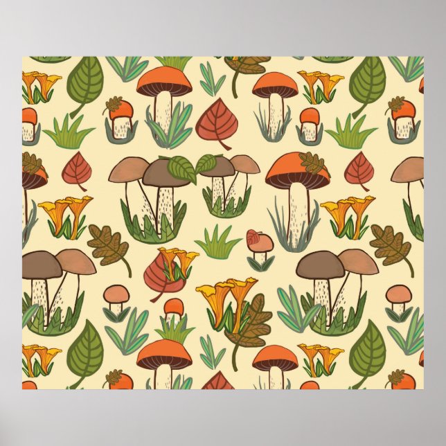 Mushroom mönster. poster (Framsidan)
