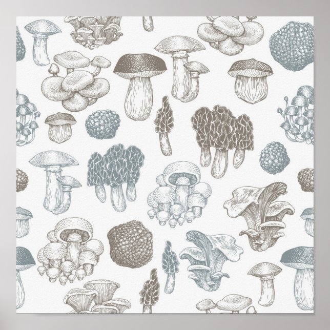 Mushroom mönster poster (Framsidan)