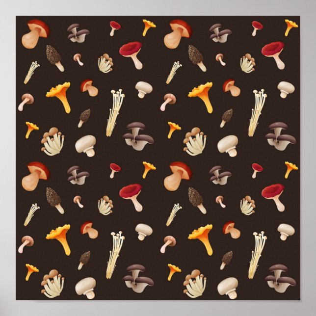 Mushroom mönster poster (Framsidan)