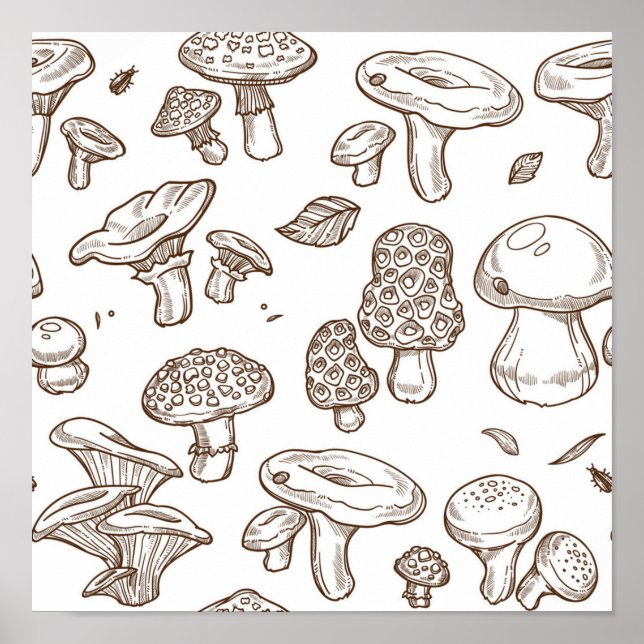 Mushroom mönster poster (Framsidan)