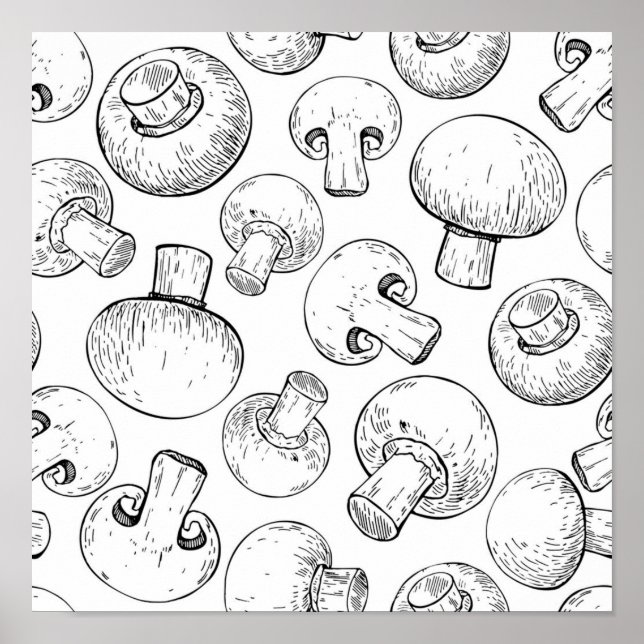 Mushroom mönster poster (Framsidan)