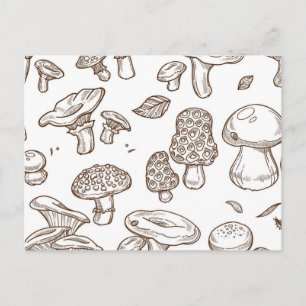 Mushroom mönster vykort