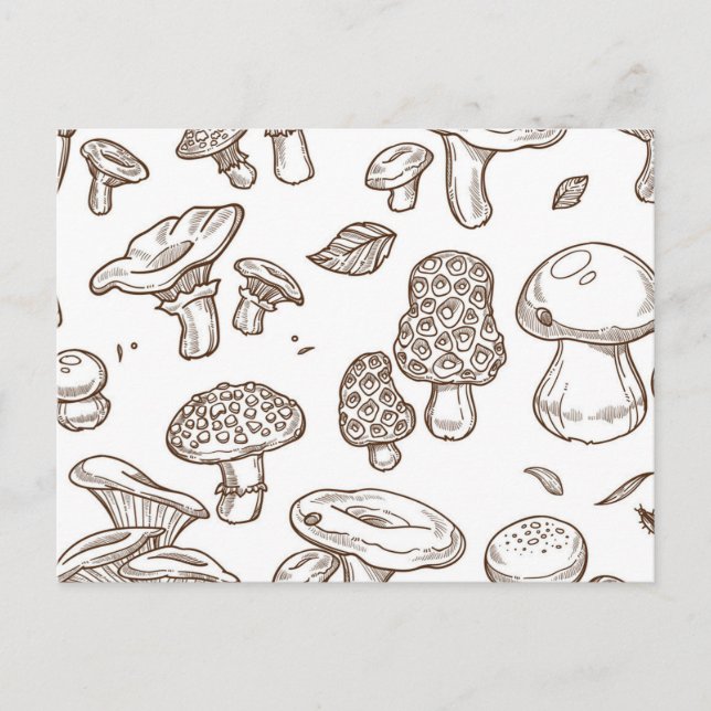 Mushroom mönster vykort (Framsida)