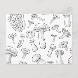 Mushroom mönster vykort