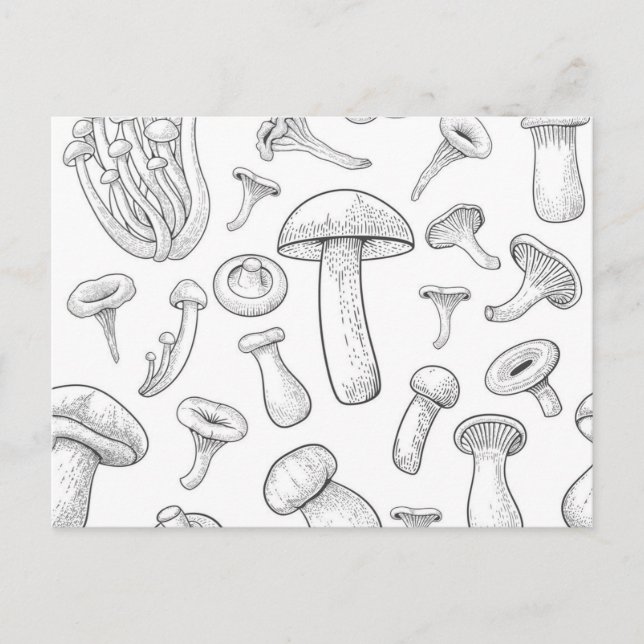 Mushroom mönster vykort (Framsida)