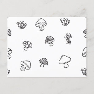 Mushroom mönster vykort