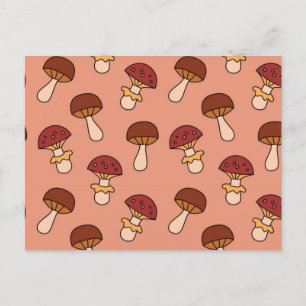 Mushroom mönster vykort