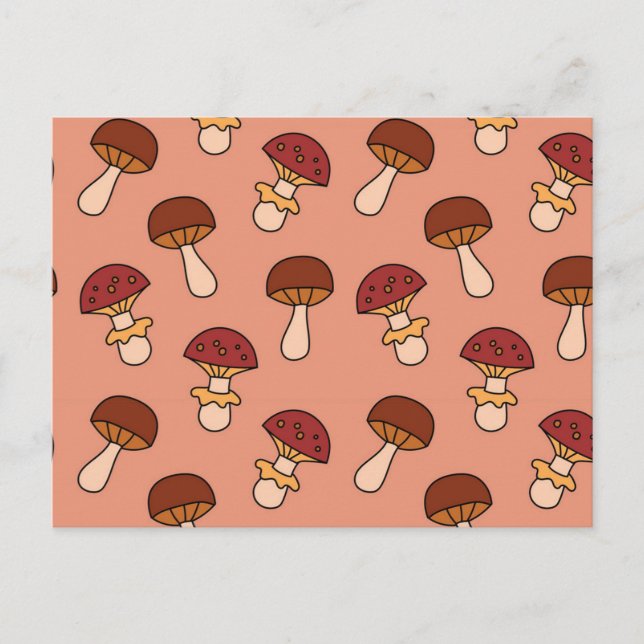 Mushroom mönster vykort (Framsida)