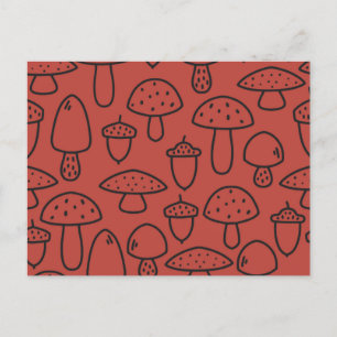 Mushroom mönster vykort