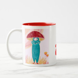 MUSHROOM MUG HANDPAINTED Två-Tonad MUGG