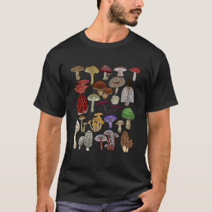 Mushroom Mycology Types Foraging Botanist Mycologi T Shirt
