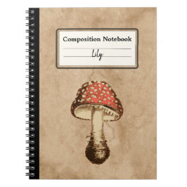 Mushroom om en gammal Papper Personlig-sammansättn Anteckningsbok