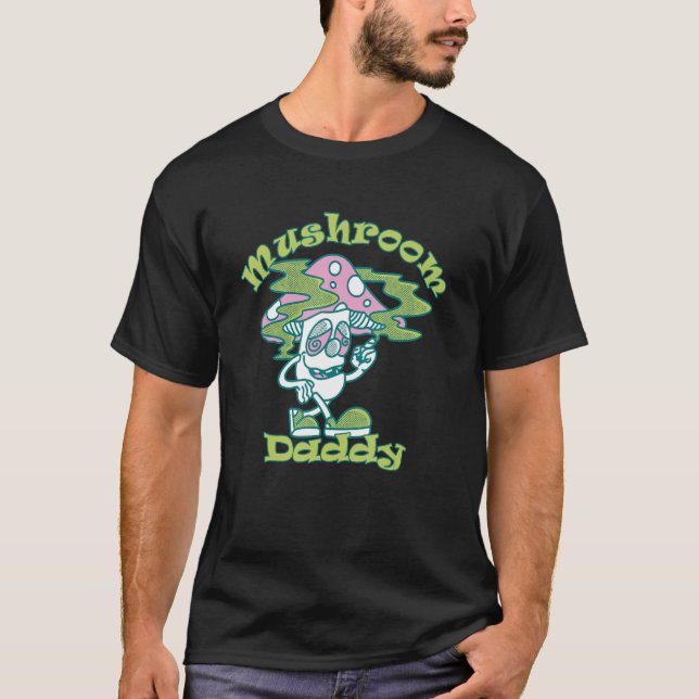 Mushroom pappa Vegan Mushroom Trippy 3 T Shirt (Framsida)