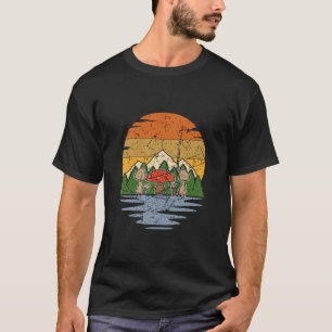 Mushroom Picking Retro T Shirt