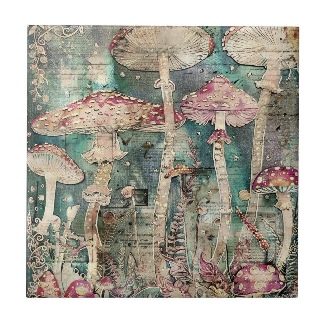 Mushroom-plattor, keramiska plattor kakelplatta (Framsidan)