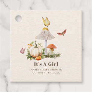 Mushroom Pumpkin Butterfly Woodland Baby Shower Gåvor Etiketter