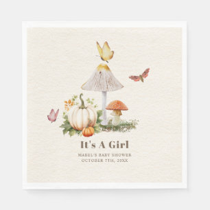 Mushroom Pumpkin Butterfly Woodland Baby Shower Pappersservett