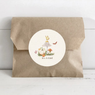 Mushroom Pumpkin Butterfly Woodland Baby Shower Runt Klistermärke