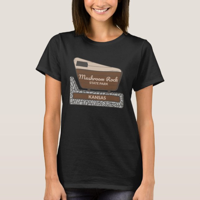 Mushroom Rock State Park Kansas Welcome Sign Vacat T Shirt (Framsida)