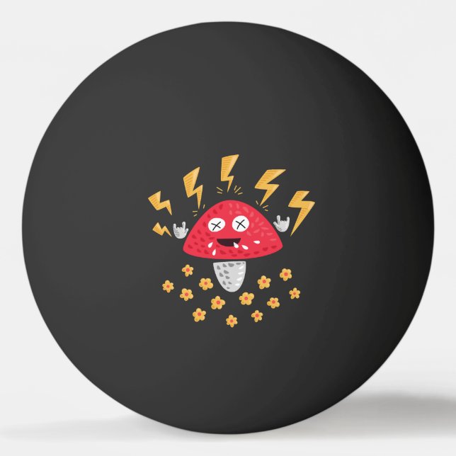 Mushroom Rockstar - Punky Fungus från Metall Pingisboll (Framsidan)