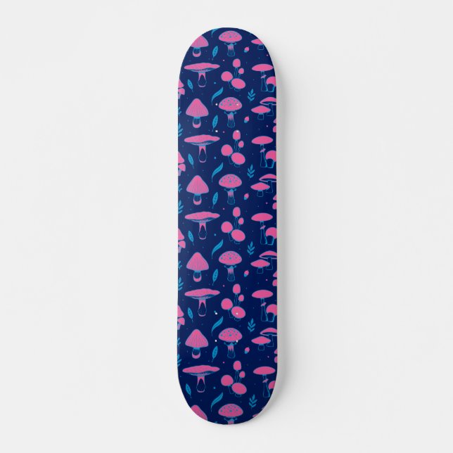 Mushroom rosa and blue mini skateboard bräda 18,5 cm (Framsida)