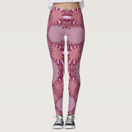 Mushroom Rosa Kärlek Fractal Snöre Leggings ★ Psyd