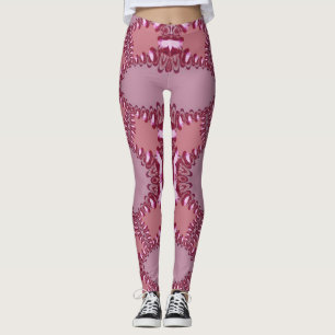 Mushroom Rosa Kärlek Fractal Snöre Leggings ★ Psyd