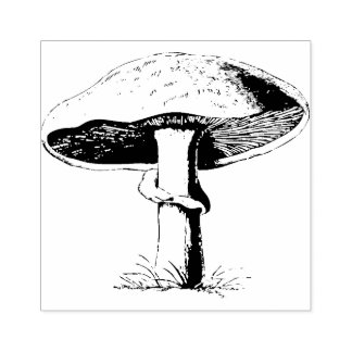 Mushroom Rubber Frimärke Stämpel