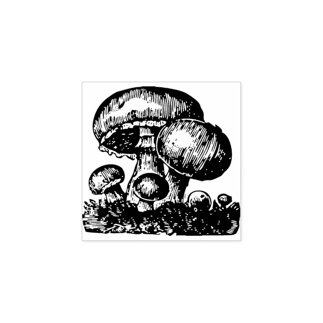 Mushroom Rubber Frimärke Stämpel (Tryck)