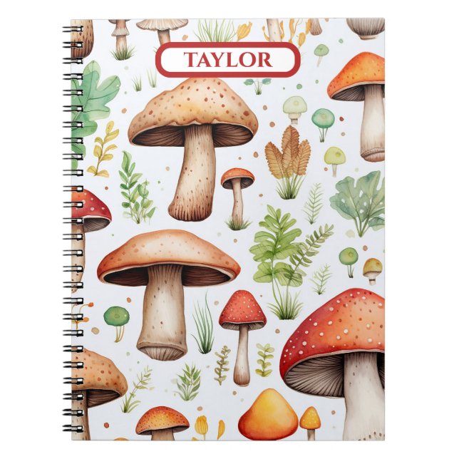 Mushroom Rustic Forest Anteckningsbok (Framsidan)