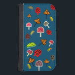 Mushroom Samsung fodral<br><div class="desc">Svampar i hand plockade på en blå säng</div>