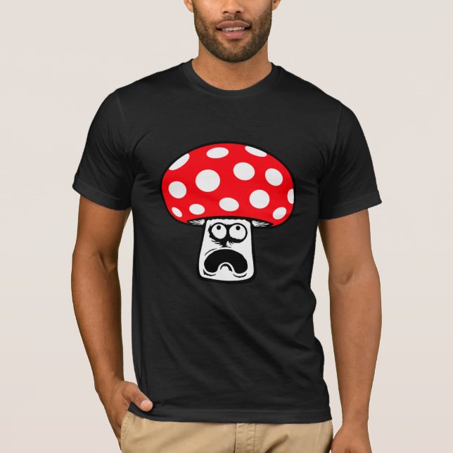 Mushroom Shocked Surprised Face Funny Scream T Shirt (Framsida)