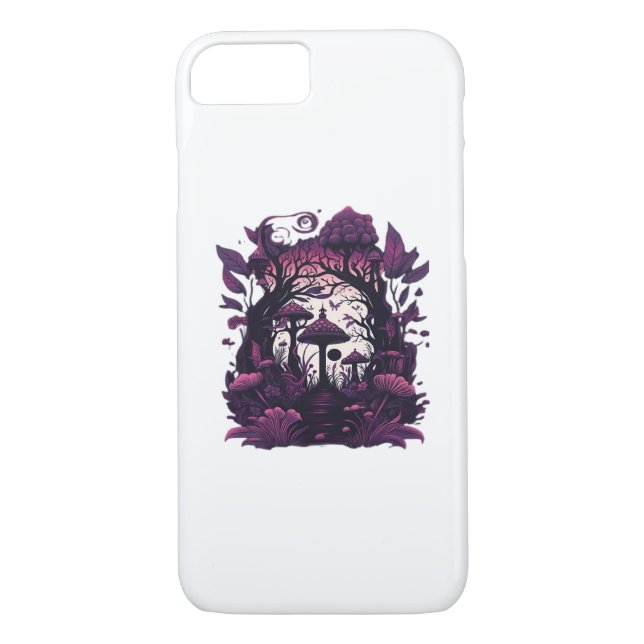 Mushroom Skogen Whimsigoth Witchy Screenprint Desi Case-Mate iPhone Skal (Baksida)