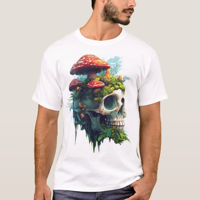 Mushroom Skull Grove T Shirt (Framsida)