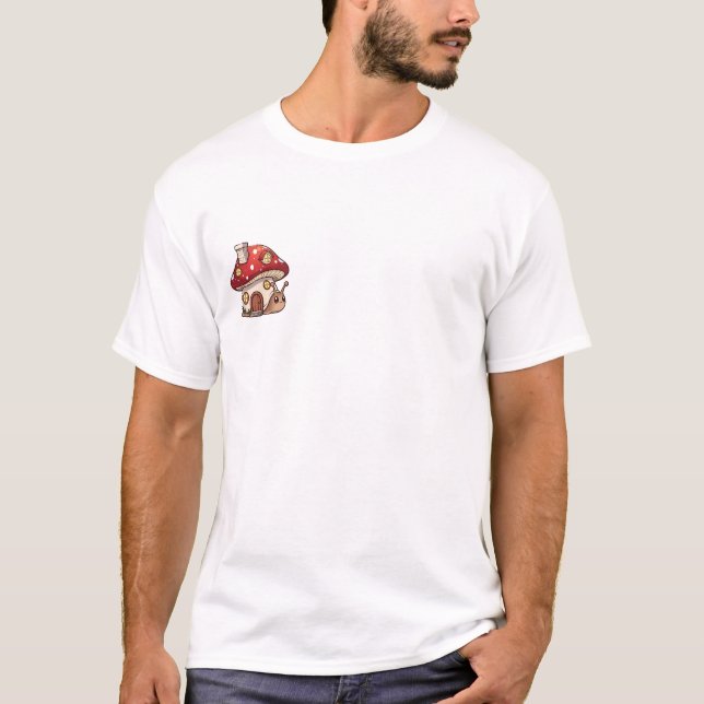 Mushroom Snail Home T Shirt (Framsida)