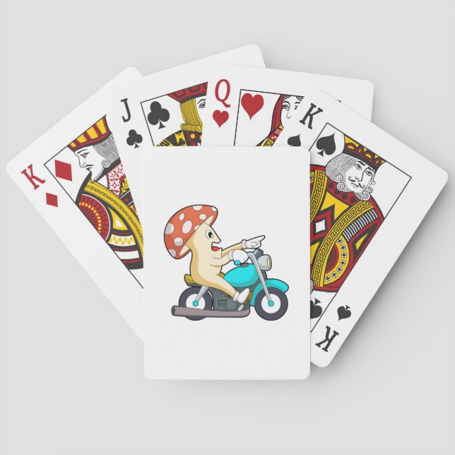 Mushroom som Biker med motorcykel Casinokort (Baksidan)
