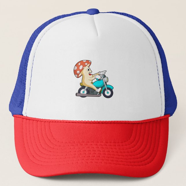 Mushroom som Biker med motorcykel Keps (Framsida)