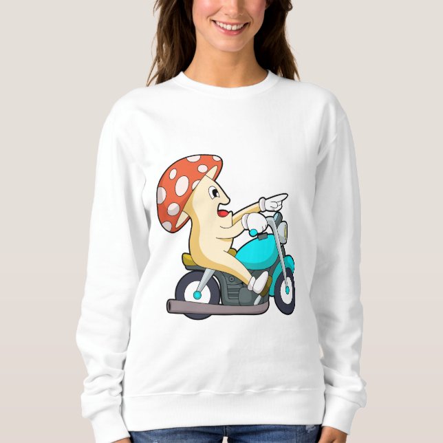 Mushroom som Biker med motorcykel T Shirt (Framsida)