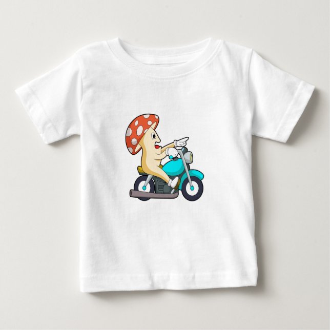 Mushroom som Biker med motorcykel T Shirt (Framsida)