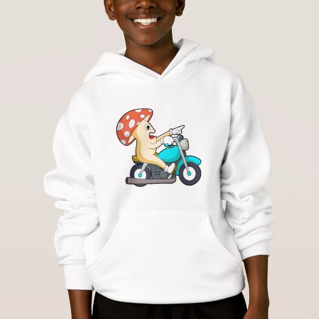 Mushroom som Biker med motorcykel T Shirt (Framsida)