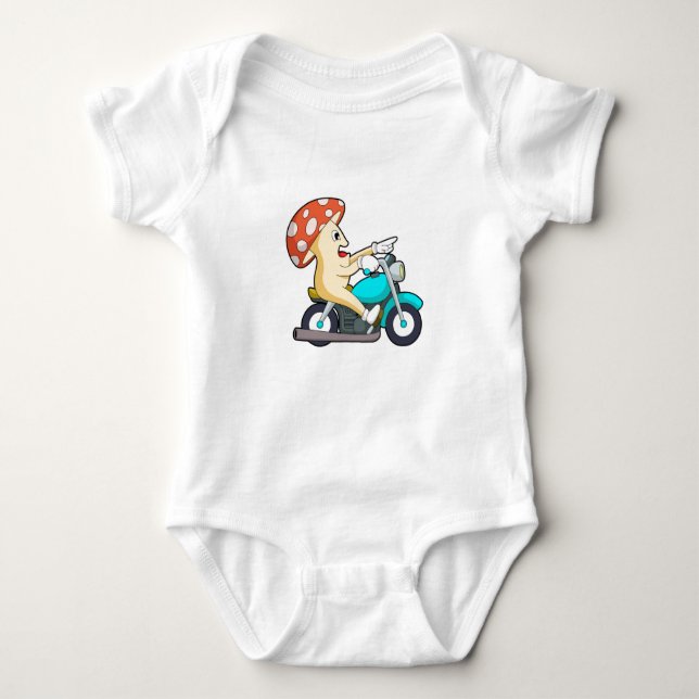 Mushroom som Biker med motorcykel T Shirt (Framsida)